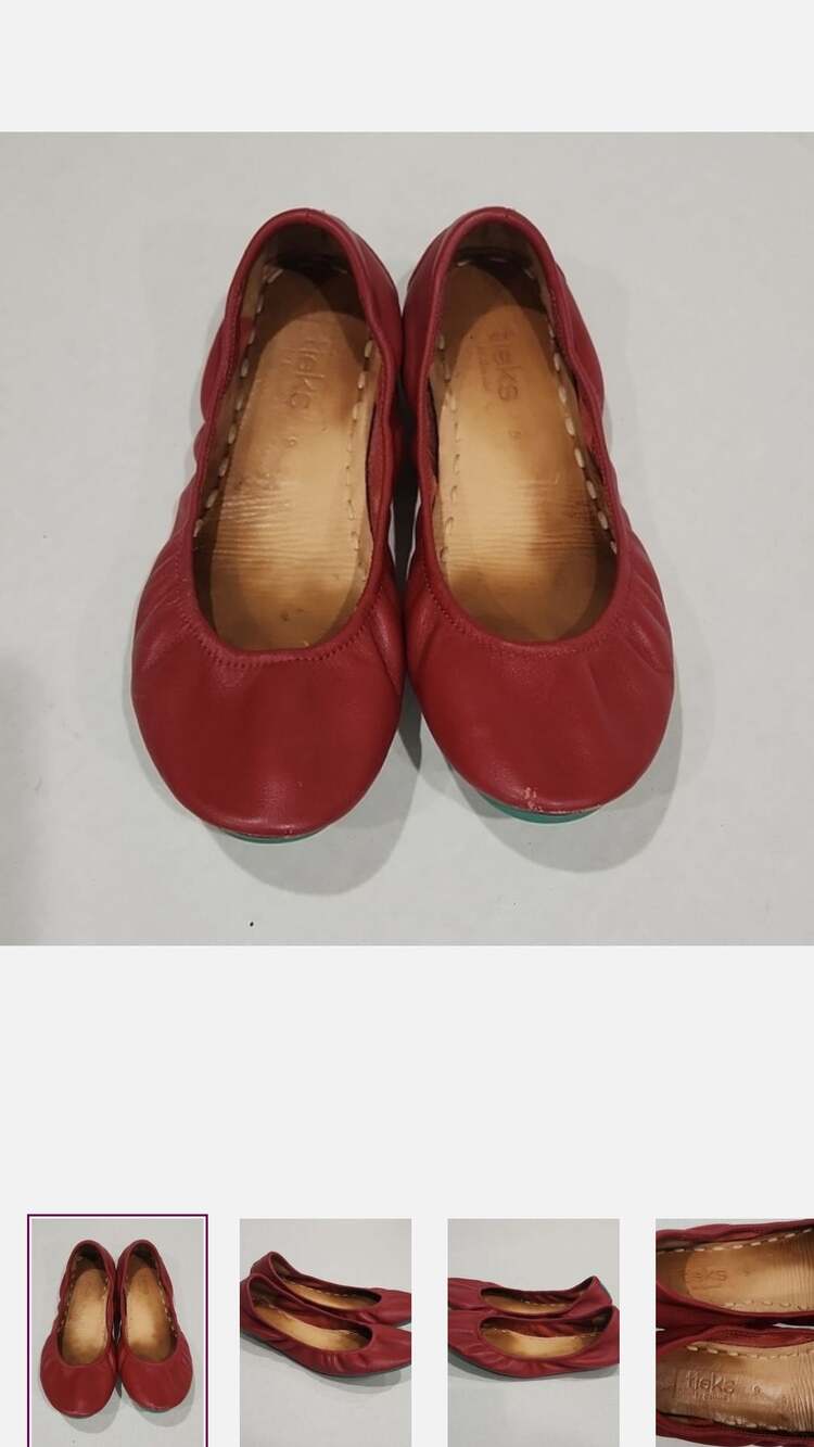 Tieks by Gavrieli Cardinal Red Leather Ballet Flats Size 9